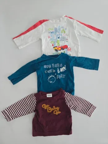 Lot de 3 tee shirts manches longues