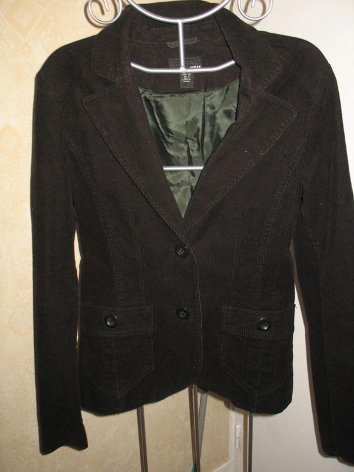 VESTE NOIRE EN VELOURS "H&M" - TAILLE 38 - n°01