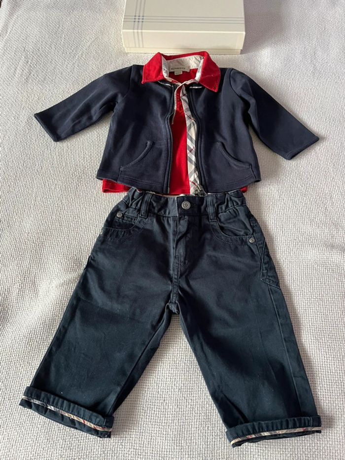 Magnifique ensemble garçon Burberry - 6 mois