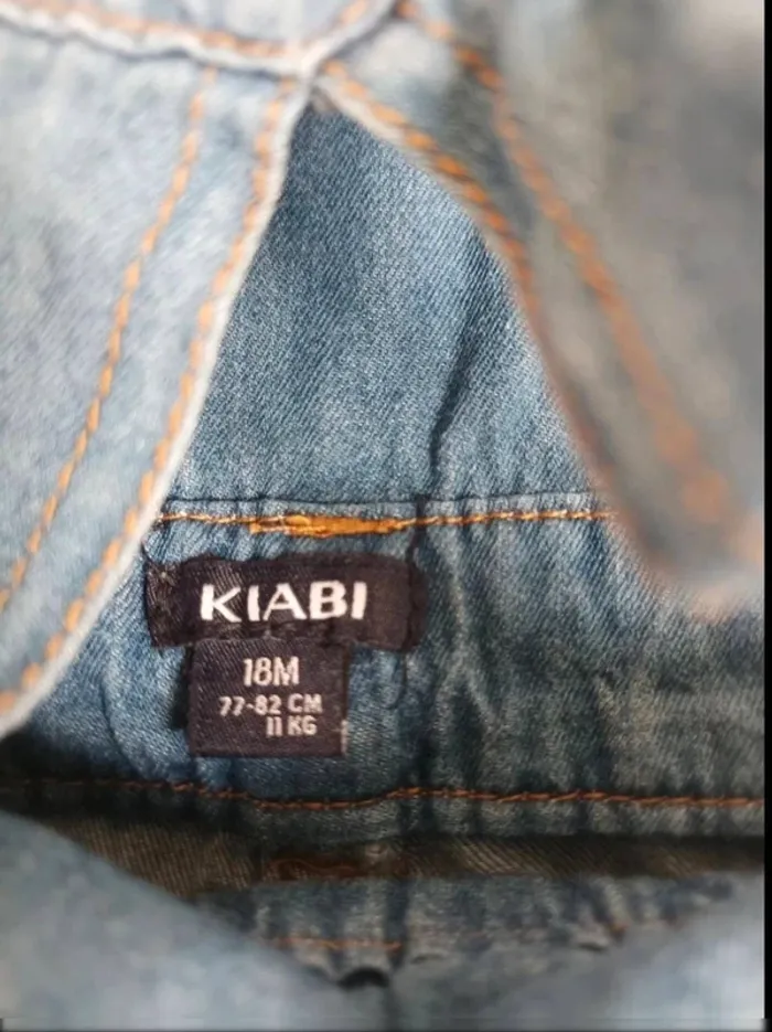 Salopette short effet jean Kiabi fille 18 mois - photo numéro 2