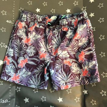 Short de bain garçon à fleurs bleu taille 3-4 ans