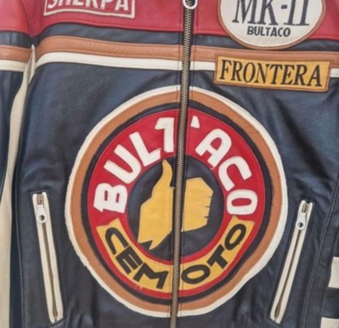 Veste moto vintage en cuir véritable - photo numéro 3