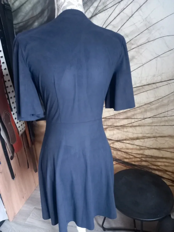 Robe bleue légère nubuck daim - photo numéro 4