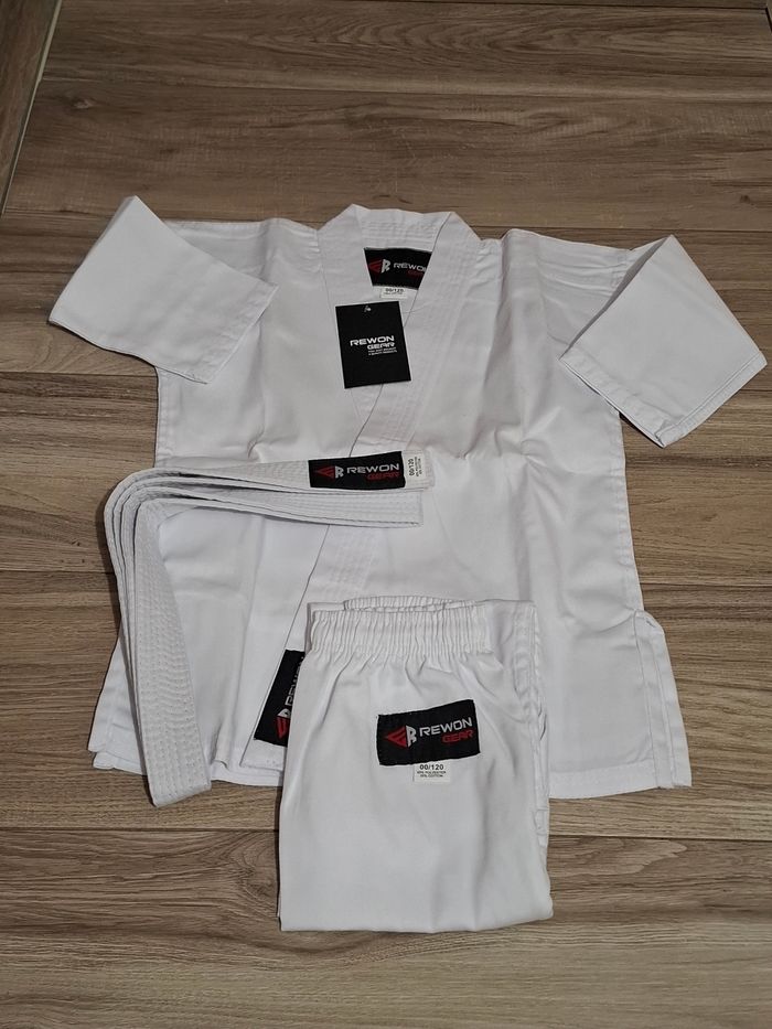 Combinaison karaté entraînement enfant garçon fille coton blanc
