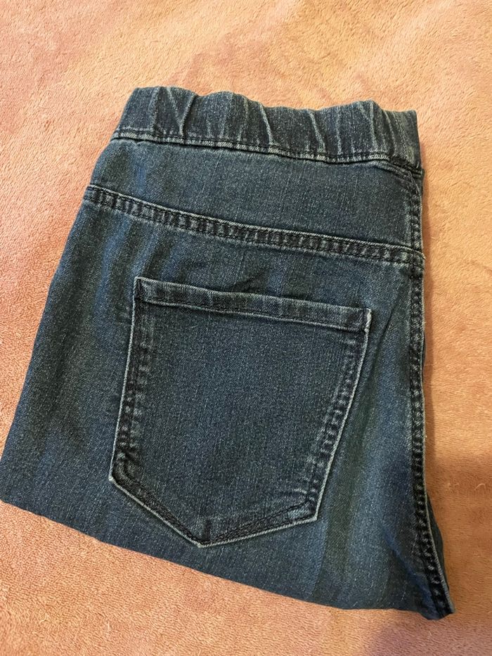 Jean H&M femme bleu foncé - taille 34 - coupe slim - taille élastique - photo numéro 10