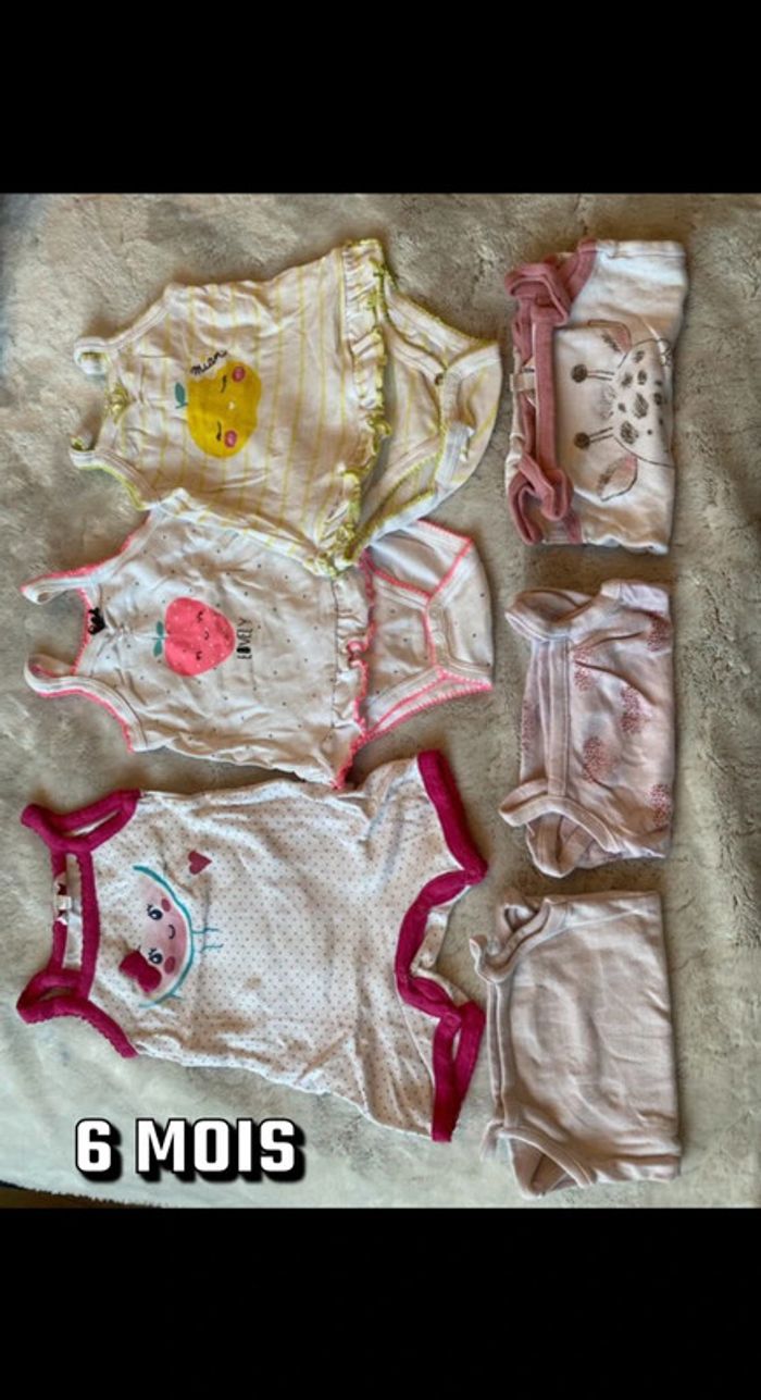 Lot 6 bodies été 6mois