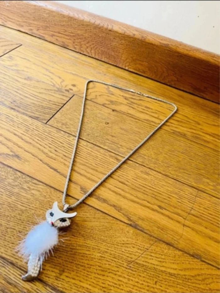 Sublime collier renard articulé avec pompon - photo numéro 3