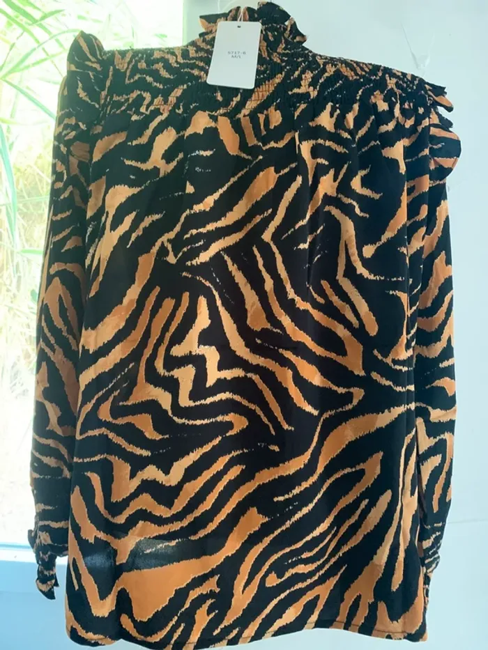 Blouse Unika paris effet tigre manches longues taille M-L - photo numéro 8
