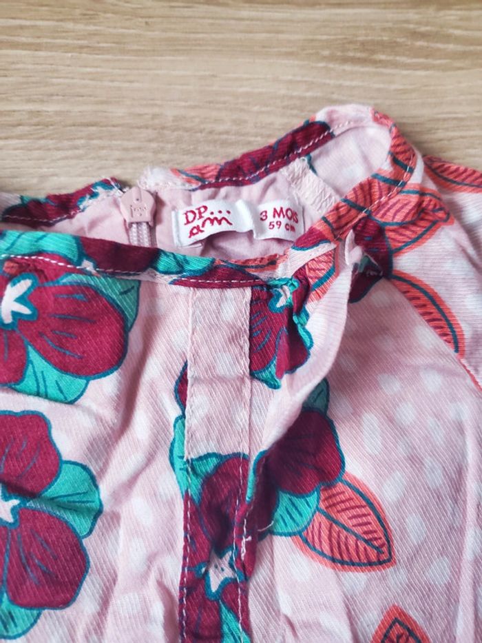 🌴 Ribe rose fleurie dpam taille 3 mois - photo numéro 2