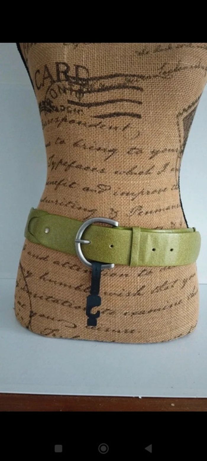 Ceinture verte croisée 90 cm femme