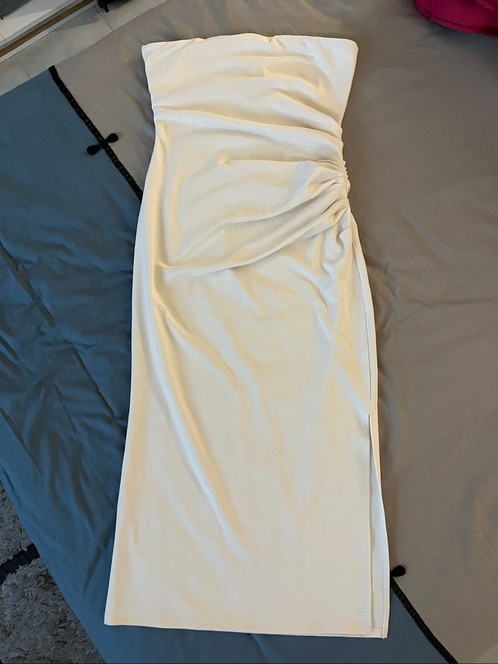 Robe bustier moulante blanc cassé - photo numéro 7