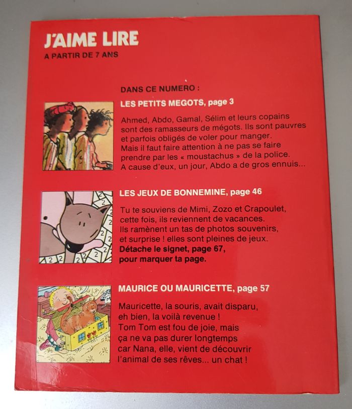 J'aime Lire N° 078 Les Petits Mégots (juil-83) - Nadia Haddad - Zaü - Bayard - photo numéro 2