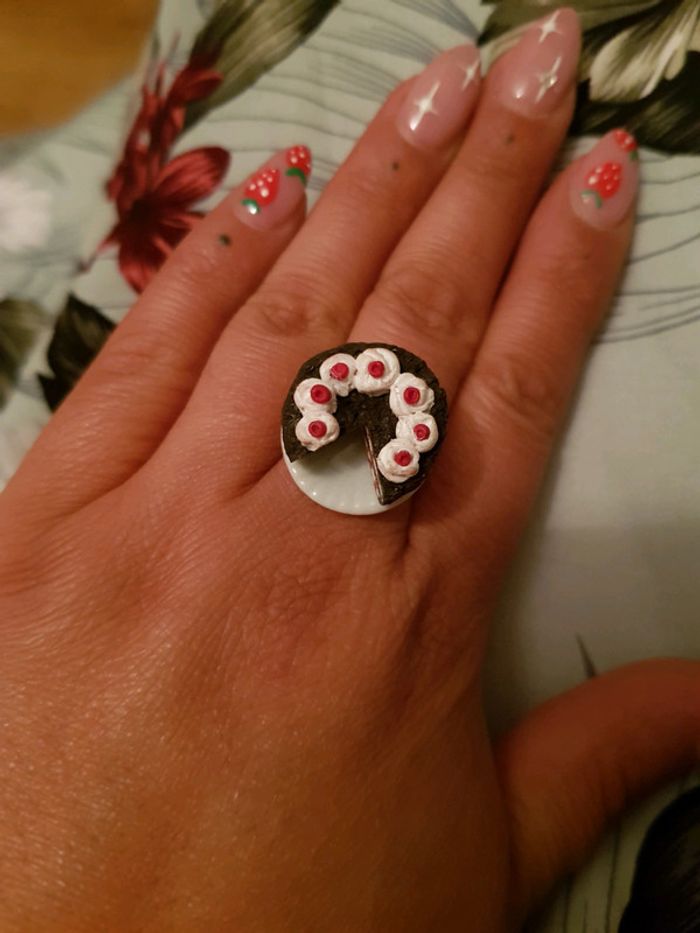 Bague fimo forêt noir