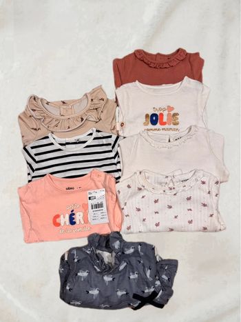 🌷Lot de 8 hauts manches longues fin taille 6 mois🌷