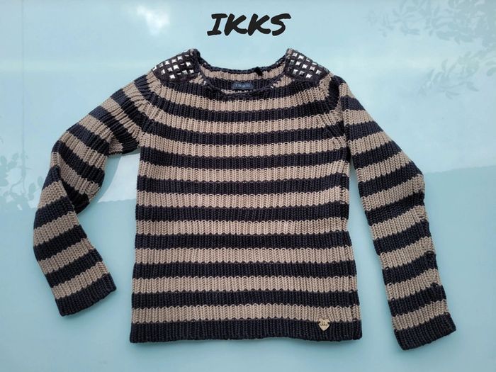 Très beau pull coton IKKS, 6 ans, à rayures