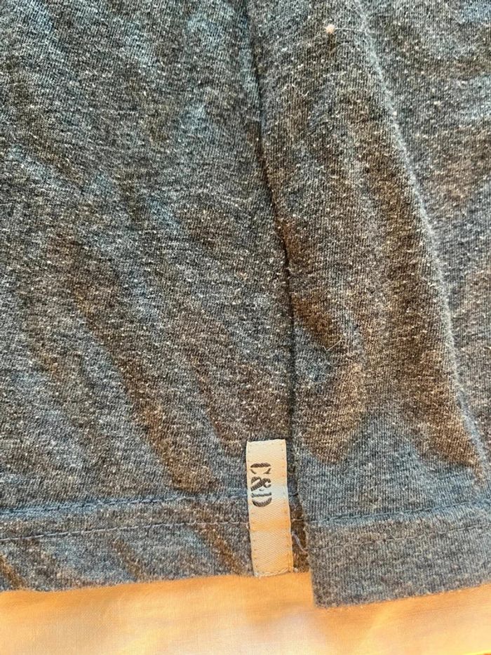 T shirt manche longue col roulé bleu chiné - photo numéro 2