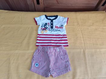 Ensemble short et Tee shirt Mickey 6 mois
