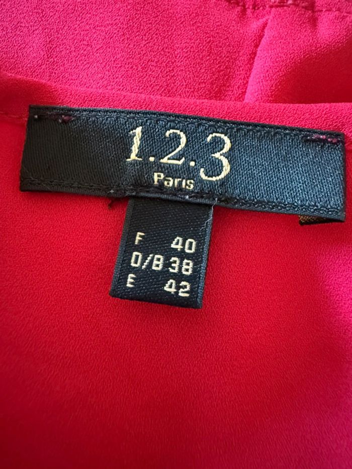 Blouse manches 3/4 rouge 1.2.3 paris - photo numéro 7