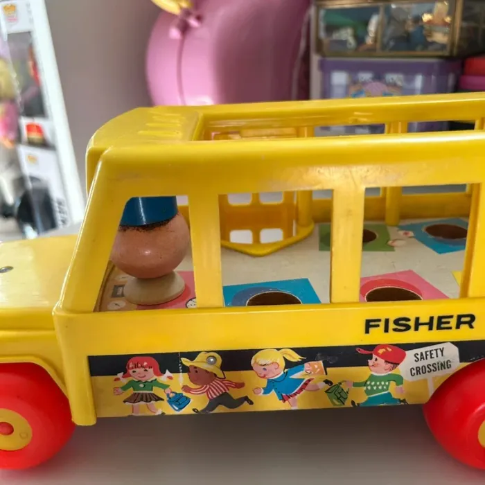 School bus fisher price vintage complet - photo numéro 5