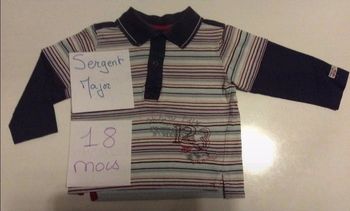 Polo Sergent Major bleu marine, rouge et blanc