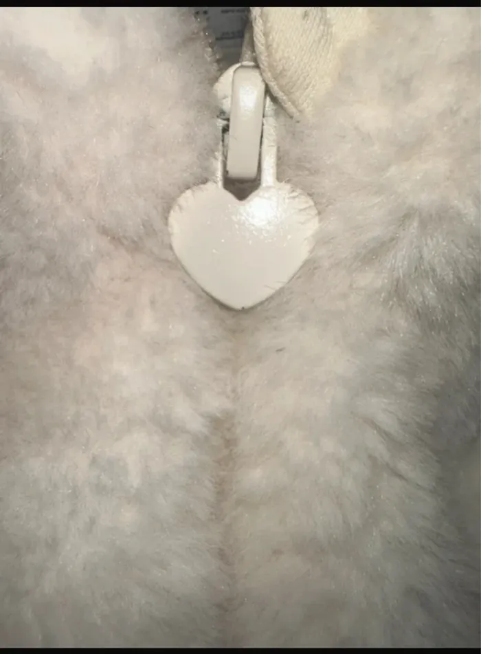 Veste manteau polaire poils blanc toute douce très chaude crème Kiabi - photo numéro 2