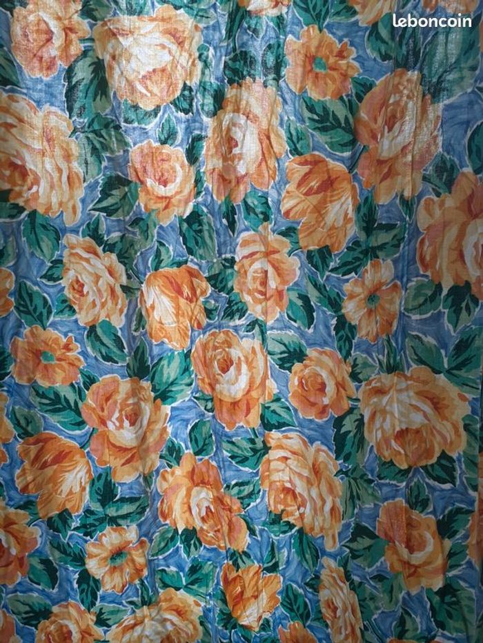 1 paire de rideaux à fleurs - photo numéro 3