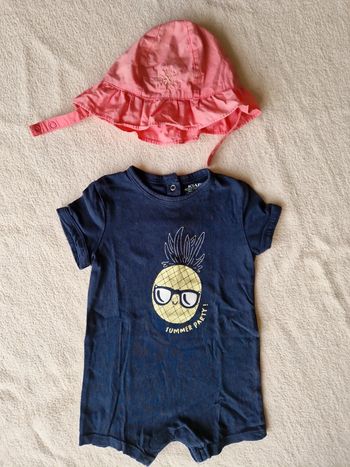 Combi short ananas été 6 mois