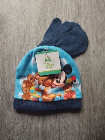 Mickey Mouse : Bonnet et gants Baby - Taille 50 (18-24 mois)