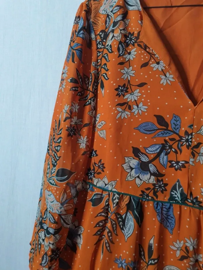 Robe orange fleurie - photo numéro 3