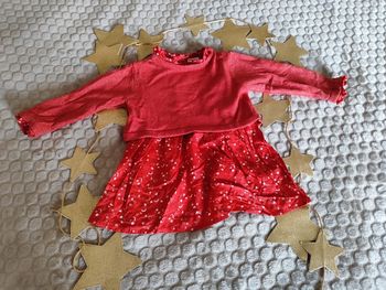 Ensemble robe et gilet rouges 23 mois TAO