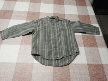 Chemise 3 ans kaki foncée rayée manches longues tout compte fait