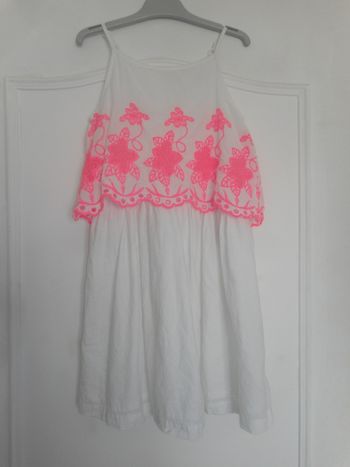 Robe Fille Blanche et Rose El Corte Inglès T 7-8 Ans