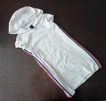 Robe manches courtes avec capuche blanche Gap XS- 4 ans