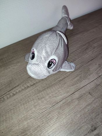 Peluche dauphin grise 30 cm