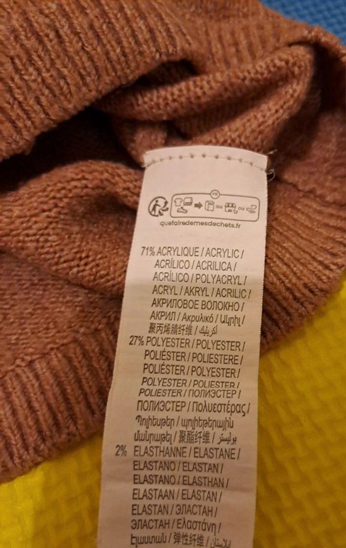 Ensemble chaud pull/pantalon marron beige, kiabi, taille 12 mois (74 cm) - photo numéro 5