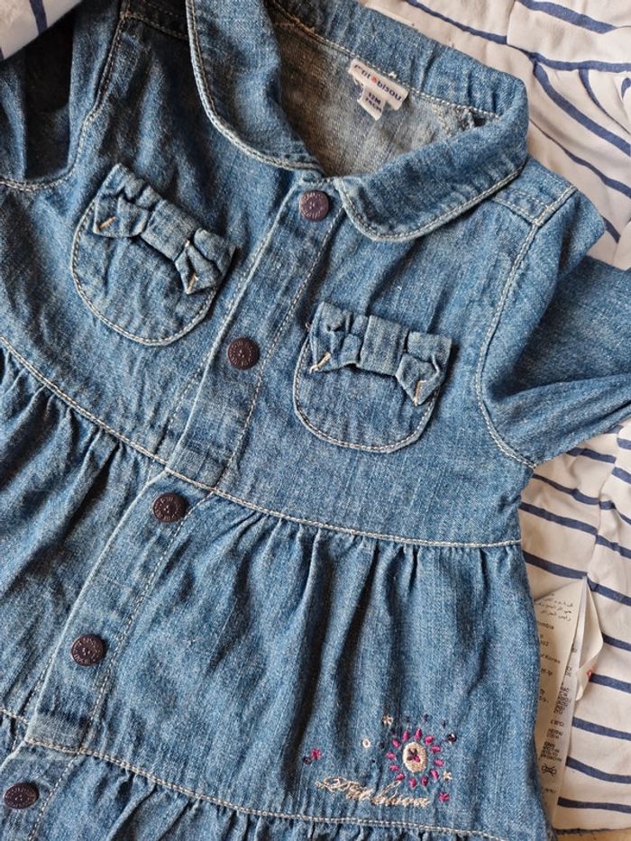 Robe en jean et veste style tricoté 12mois - photo numéro 2
