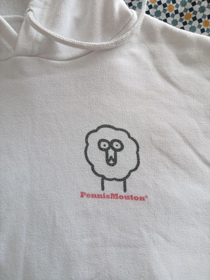 Pull Sweat blanc à capuche - Taille L - photo numéro 9