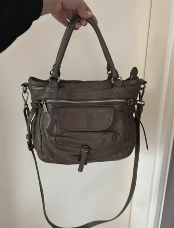 Lancaster sac bandoulière cuir gris femme soft, vintage Nova