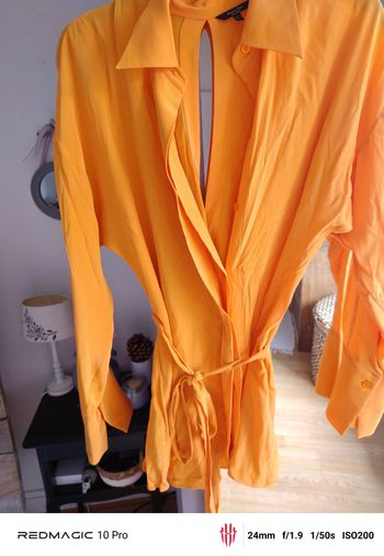 Chemise longue orange