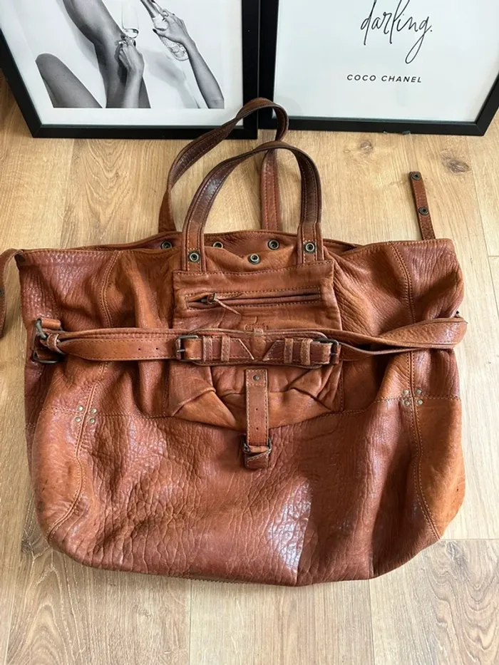 Sac à main Billy Jérôme Dreyfuss marron modèle taille L - photo numéro 3