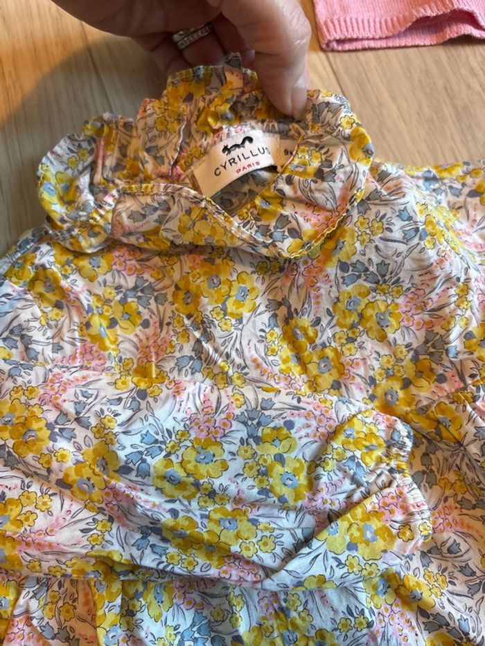 Magnifique blouse et gilet Liberty Cyrillus 9 Mois - photo numéro 3