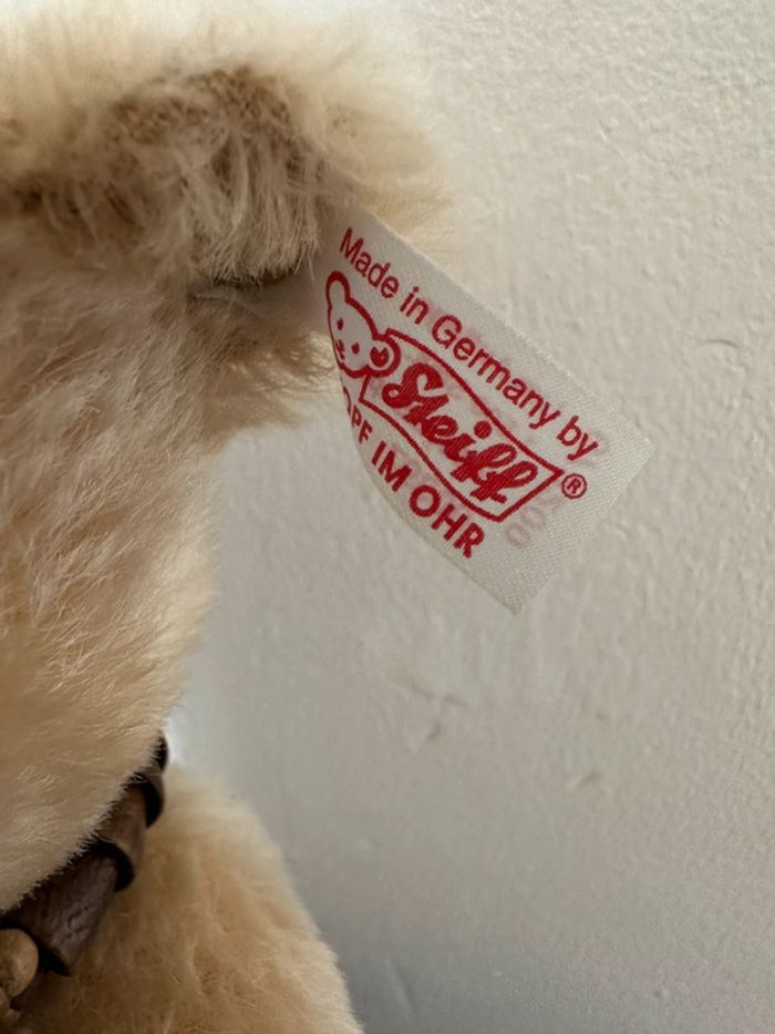 Ours ancien articulé Steiff peluche édition limitée numérotée rouge chiné beige 672200 28cm - photo numéro 3