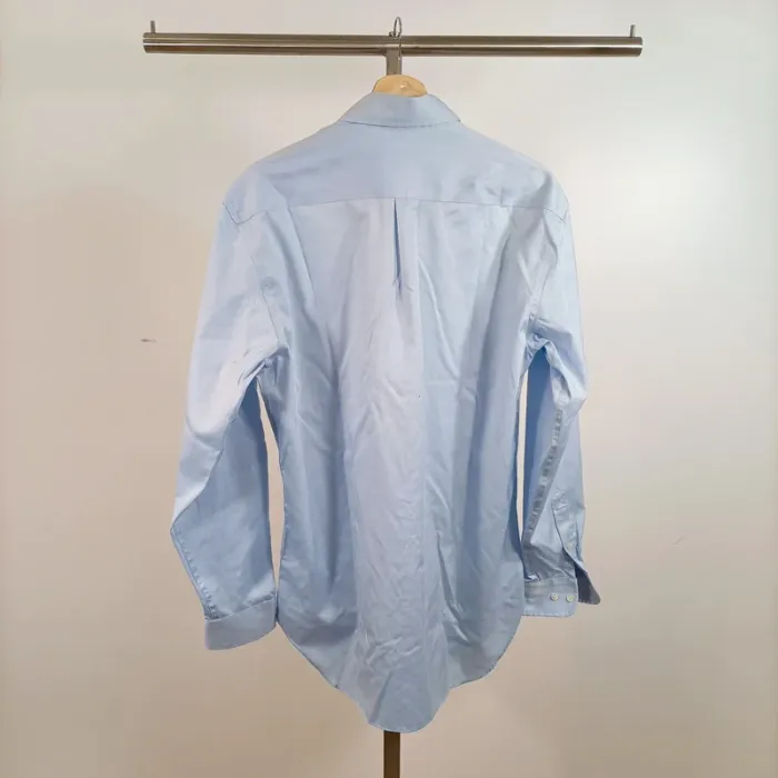 Chemise bleu ciel col américain manches longues coupe droite homme taille M A879 - photo numéro 9