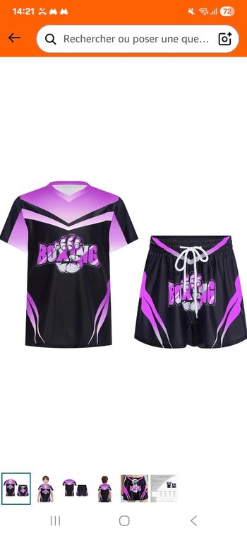 Tenue boxe taille 12 ans