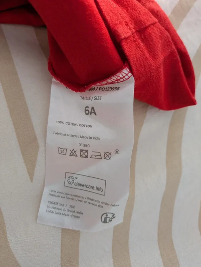 T-shirt Spider-Man Marvel Rouge - 6 Ans - Coton - (Taché / Pour jouer) - photo numéro 4