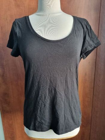 T-shirt noir uni taille L