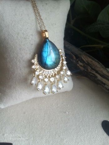 Collier labradorite et cascade de zircons