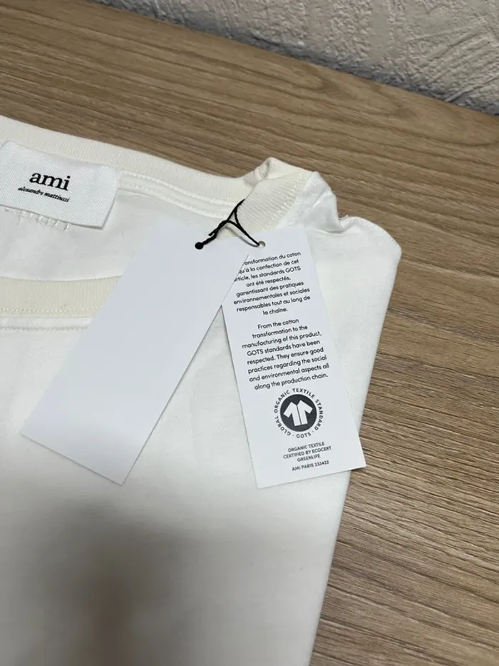 T-shirt Ami Paris - couleur blanc - taille M - photo numéro 5