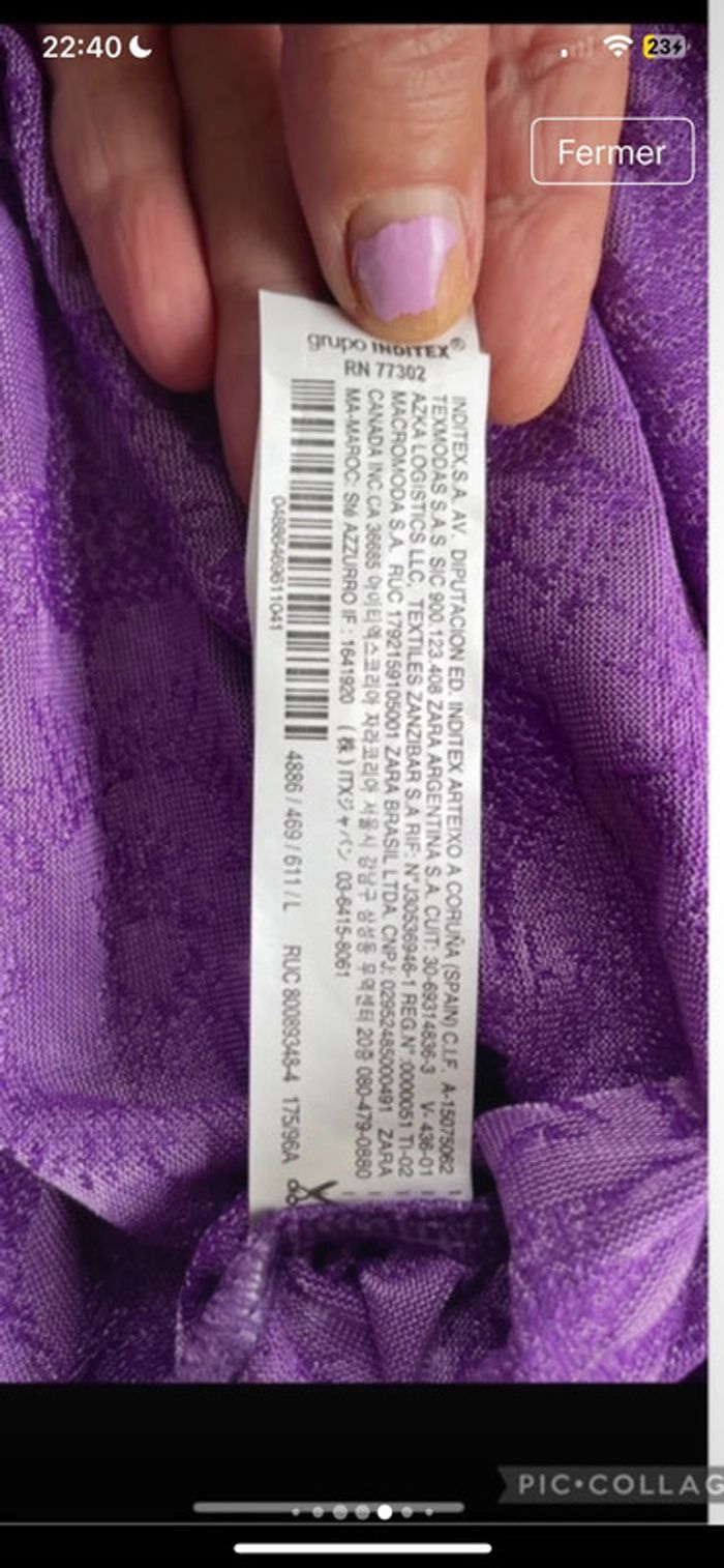 Zara jolie robe à épaulette neuve cœur croisé mauve taille 38 - photo numéro 9