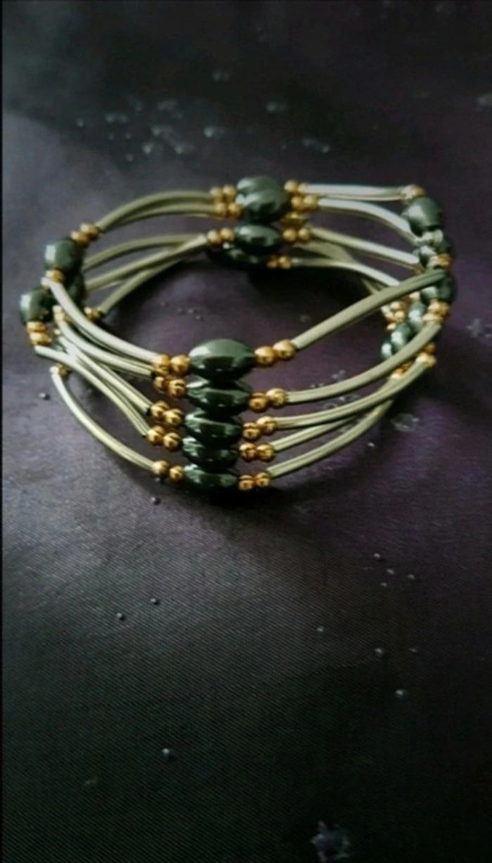 Collier ou bracelet aimanté marron noir et argenté - photo numéro 8